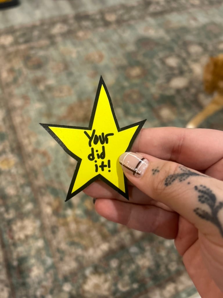 Image of You Did It! Gold Star Sticker or Magnet - Encouragement Motivation Gift