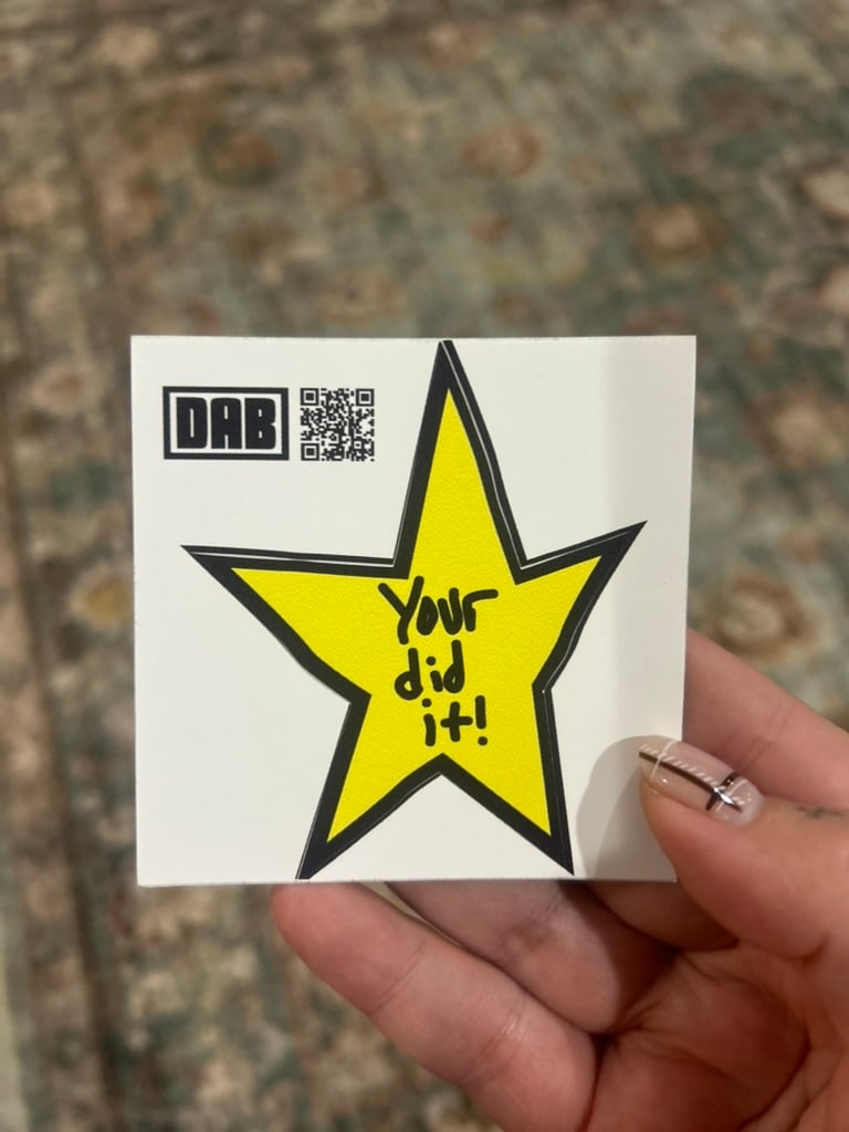 Image of You Did It! Gold Star Sticker or Magnet - Encouragement Motivation Gift