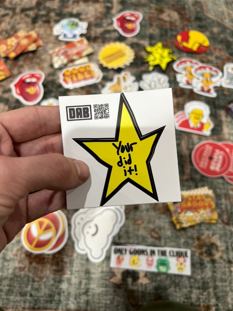 Image of You Did It! Gold Star Sticker or Magnet - Encouragement Motivation Gift