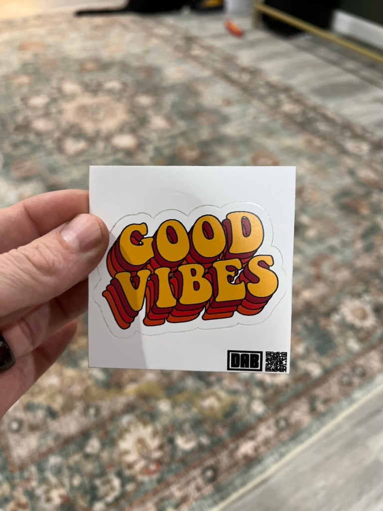Image of Good Vibes Retro Sticker or Magnet - '70s Groovy Positive Energy