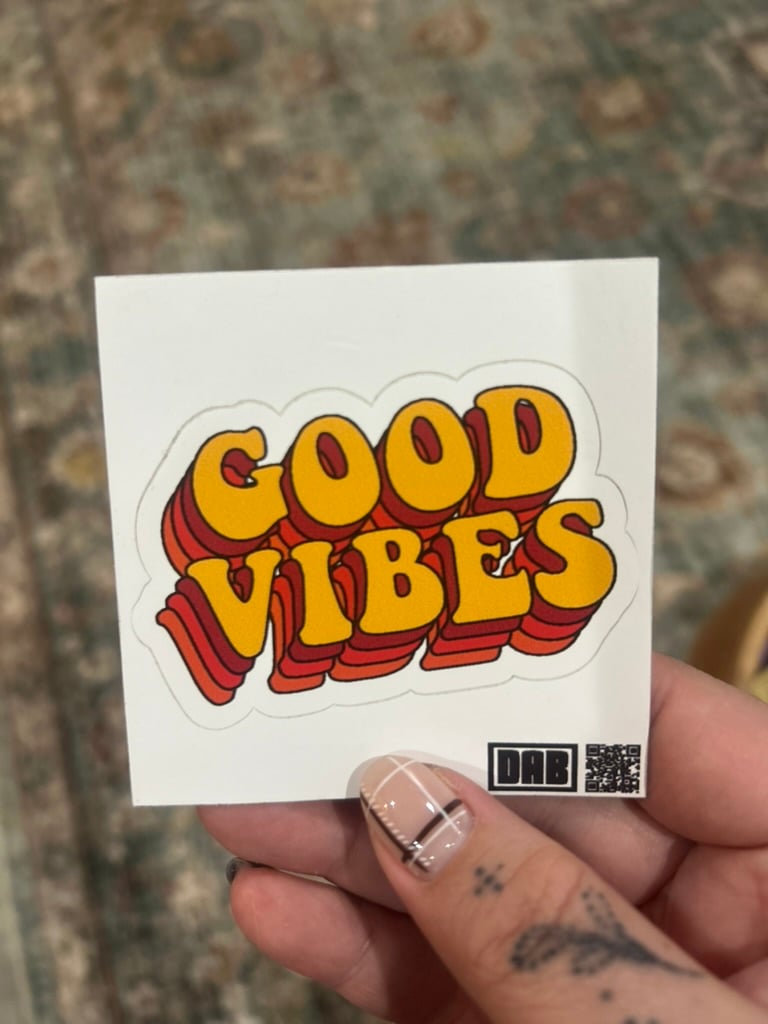 Image of Good Vibes Retro Sticker or Magnet - '70s Groovy Positive Energy