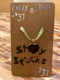 Image 1 of 12k Gold Filled Onyx Heart Charm