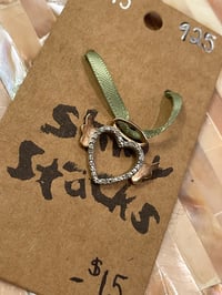 Image 1 of Sterling Silver Heart Halo Charm