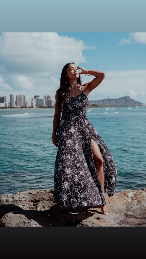 Image of Pua Aloalo Black Wrap Dress 