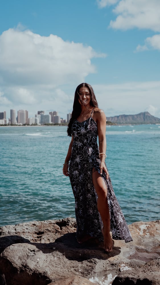 Image of Pua Aloalo Black Wrap Dress 