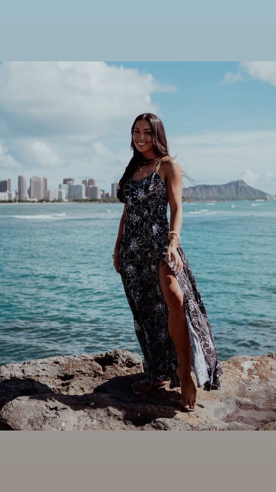 Image of Pua Aloalo Black Wrap Dress 