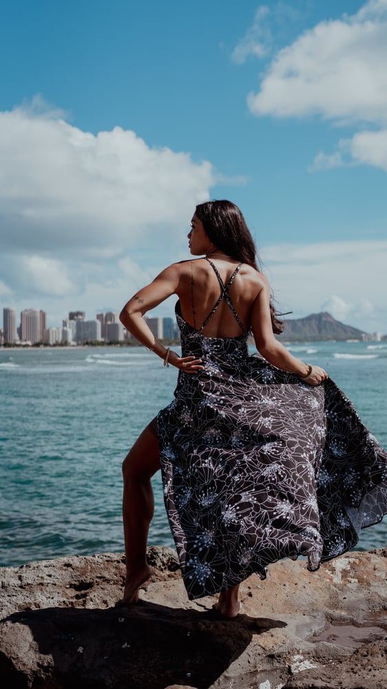 Image of Pua Aloalo Black Wrap Dress 