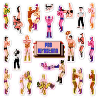Image 1 of Pro Wrestling NES Sticker/Magnet Sets (21 Pieces) 