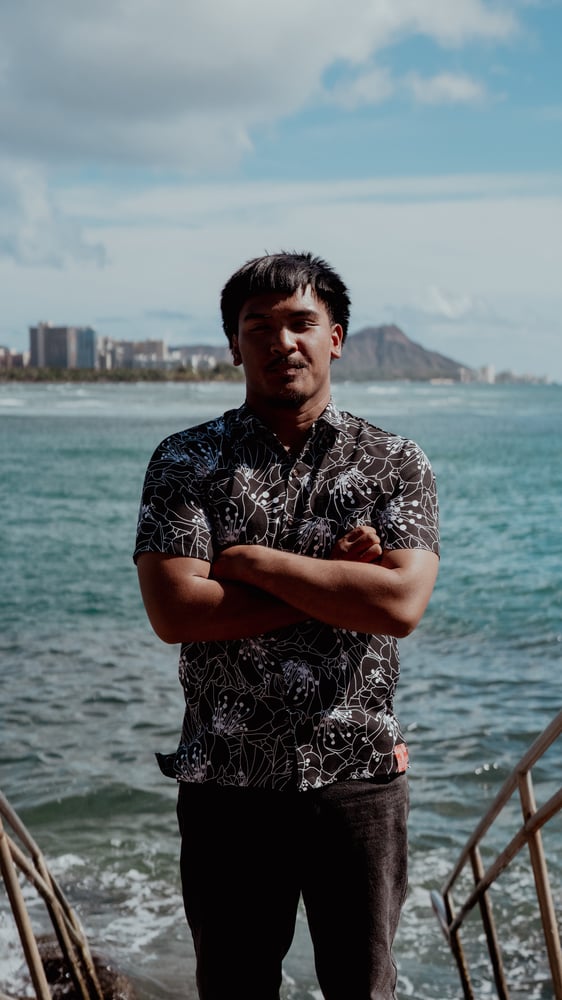 Image of Pua Aloalo Black Aloha Shirt 