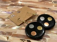 Image 1 of Tri-Color Dotted Dangle Earrings