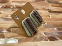 Image 3 of Striped Tile Stud Earrings
