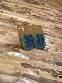 Image 4 of Striped Tile Stud Earrings