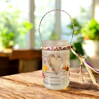 Image 2 of Wildflower Rustic Heart Candle Holder - Small Jar - 202504
