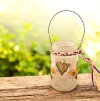 Image 6 of Wildflower Rustic Heart Candle Holder - Small Jar - 202504