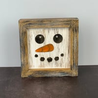 Image 1 of Wooden Snowman Framed Decor