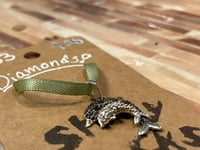 Image 1 of Diamond Double Dolphin Sterling Charm