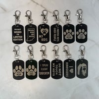 Image 1 of Engraved Metal Dog Tag Keychains