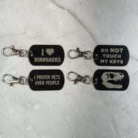 Image 4 of Engraved Metal Dog Tag Keychains