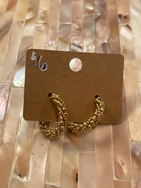 Image 2 of Goldtoned Bubbly Hoop Stud Earrings