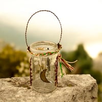 Image 6 of Wildflower Rustic Moon Candle Holder - Small Jar - 202505
