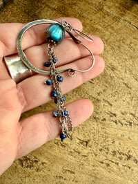 Image 9 of 'Dear Janis'...Asymmetrical Basha bead and sterling silver hoop earrings 