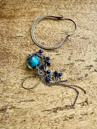 Image 6 of 'Dear Janis'...Asymmetrical Basha bead and sterling silver hoop earrings 