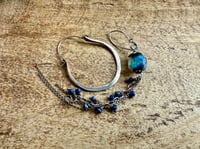 Image 8 of 'Dear Janis'...Asymmetrical Basha bead and sterling silver hoop earrings 