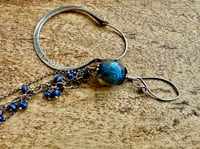 Image 11 of 'Dear Janis'...Asymmetrical Basha bead and sterling silver hoop earrings 