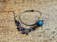 Image 12 of 'Dear Janis'...Asymmetrical Basha bead and sterling silver hoop earrings 