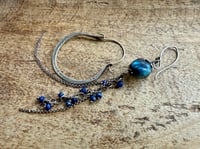 Image 14 of 'Dear Janis'...Asymmetrical Basha bead and sterling silver hoop earrings 