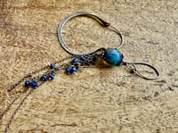 Image 13 of 'Dear Janis'...Asymmetrical Basha bead and sterling silver hoop earrings 