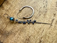 Image 10 of 'Dear Janis'...Asymmetrical Basha bead and sterling silver hoop earrings 