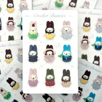 Crochet bunny sticker sheet