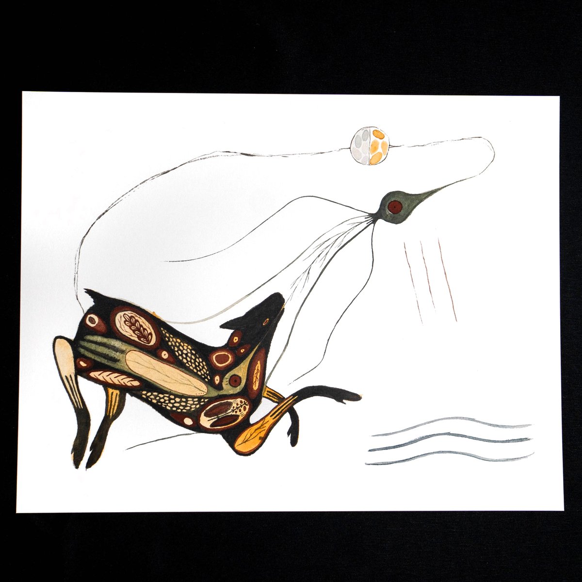 Image of Deer and Loon / âpisimôsis ekwa mâkwa