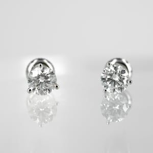 Image of 14ct White Gold Lab Diamond Stud Earrings. 2 = 1.40ct EVS1 XXX Total Weight. TP2
