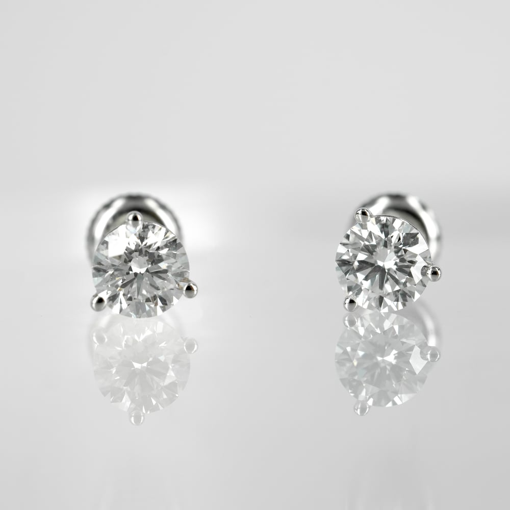 Image of 14ct White Gold Lab Diamond Stud Earrings. 2 = 1.40ct EVS1 XXX Total Weight. TP2