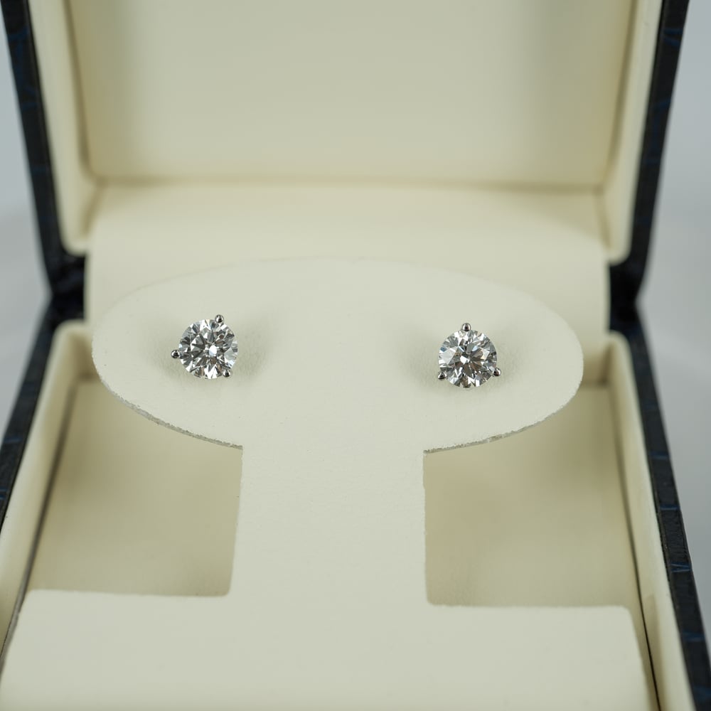 Image of 14ct White Gold Lab Diamond Stud Earrings. 2 = 1.40ct EVS1 XXX Total Weight. TP2