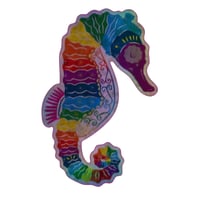 Rainbow Seahorse Glitter Sticker 