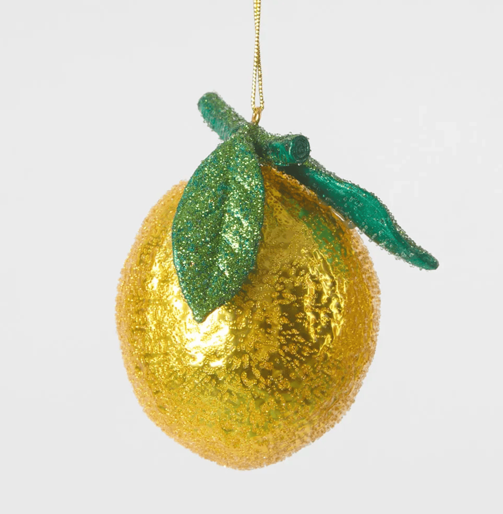 Image of La Dolce Vita Glitter Lemon Hanging Decoration