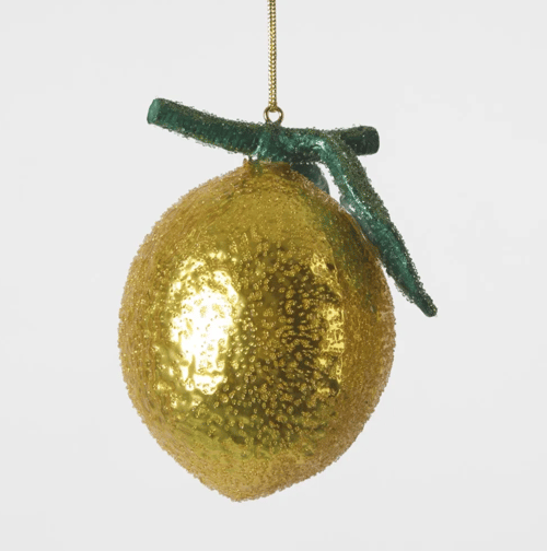 Image of La Dolce Vita Glitter Lemon Hanging Decoration
