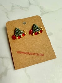 Image 1 of 3D Triangle Shiny Green, Red and Gold