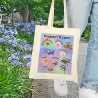 Image 3 of Fragrant Flowers Canvas Tote Bag – Floral Scent Guide Eco Shopper