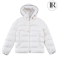 Image 1 of Moncler Bady Light Down Jacket – White Tricolor Trim