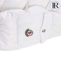 Image 4 of Moncler Bady Light Down Jacket – White Tricolor Trim