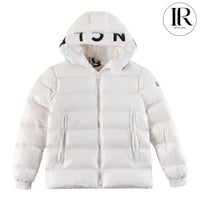 Image 1 of Moncler “Montgenevre Hood Logo” Puffer Jacket In White