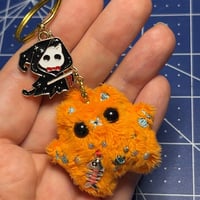 Image 2 of Mini Micro Orange Cat Keychain 