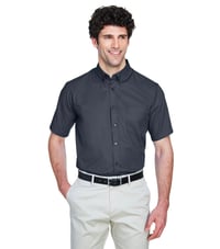 Image 2 of Embroidered Logo Men's Optimum Short-Sleeve Twill Shirt - 88194