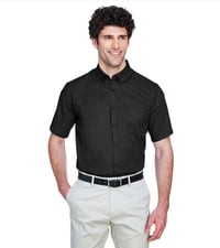 Image 3 of Embroidered Logo Men's Optimum Short-Sleeve Twill Shirt - 88194