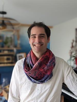 Image of NUIT ÉTOILÉE, Le carré en soie XXL (135/135cm)