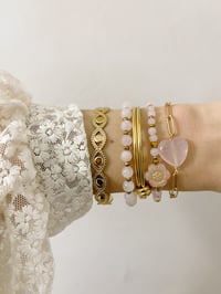 Image 3 of Bracelet Cœur // Quartz Rose    
